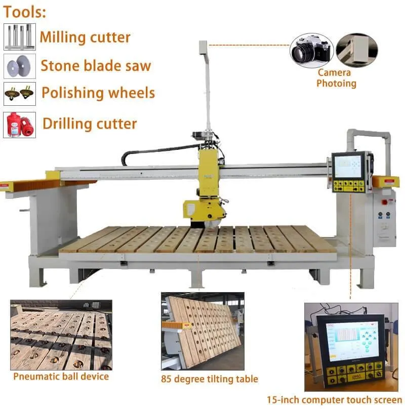 CNC 5 Axis Bridge Saw Machine with Camera CNC 5 Axis Bridge Saw Machine with Camera
